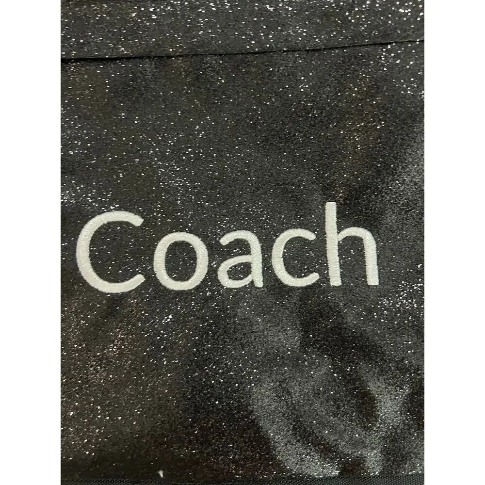New Black Glitter Cheer Coach Backpack Megaphone Embroidered Pom Pom Keychain